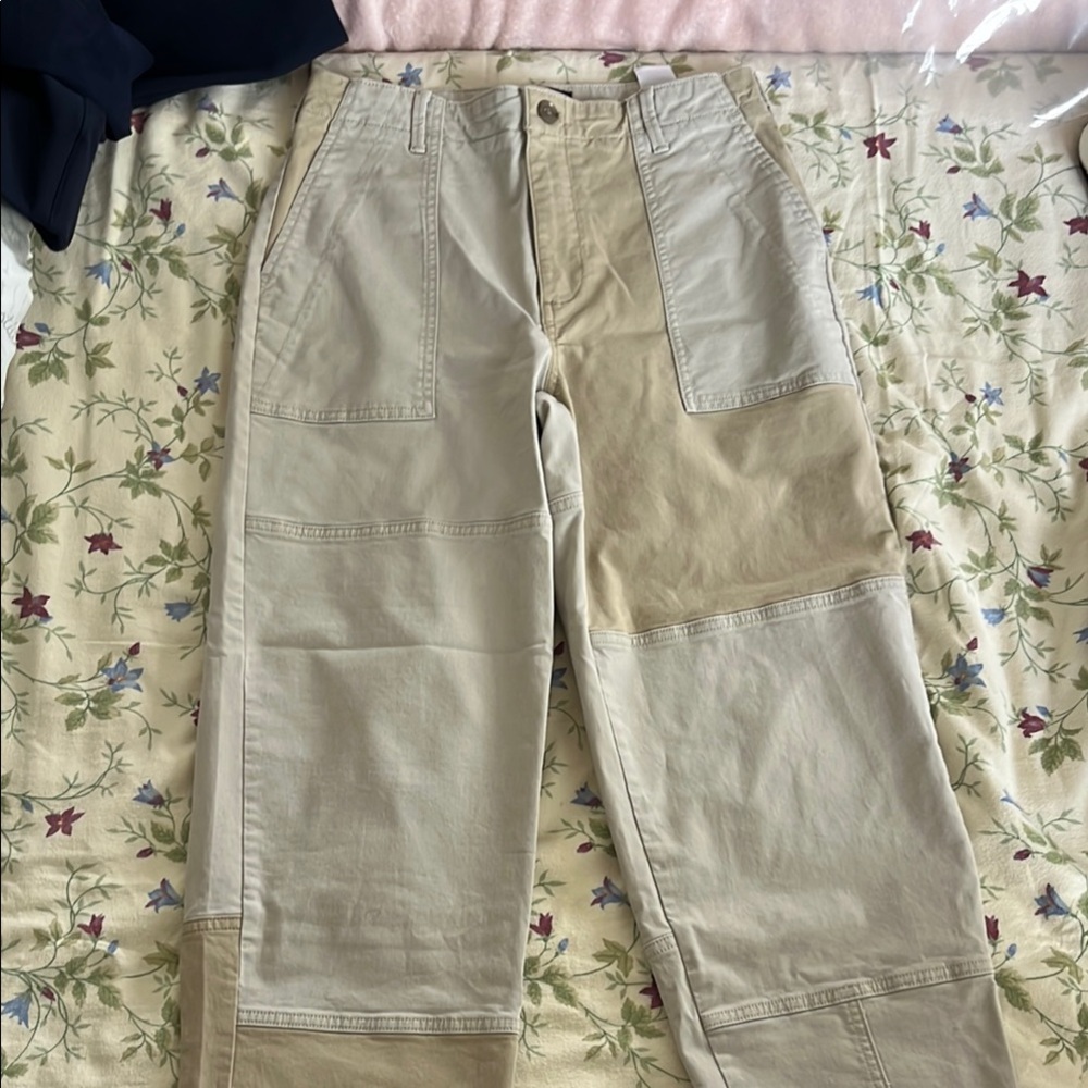 Two-Tone Beige Cargo Pants